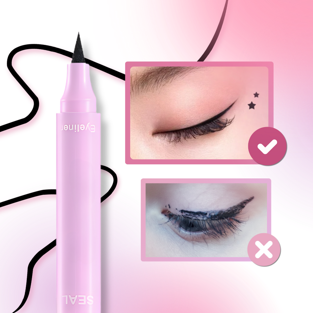 Eyeliner double com tampões de motivos da Shangqer, cosméticos para delinear olhos com design de flores.