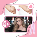 Eyeliner duplo com tampões de motivos da Shangqer, cosméticos com design floral e pontas duplas para delineado preciso.