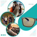 Óculos de sol polarizados Fitags para pesca, com armação resistente e lentes que reduzem reflexo na água.