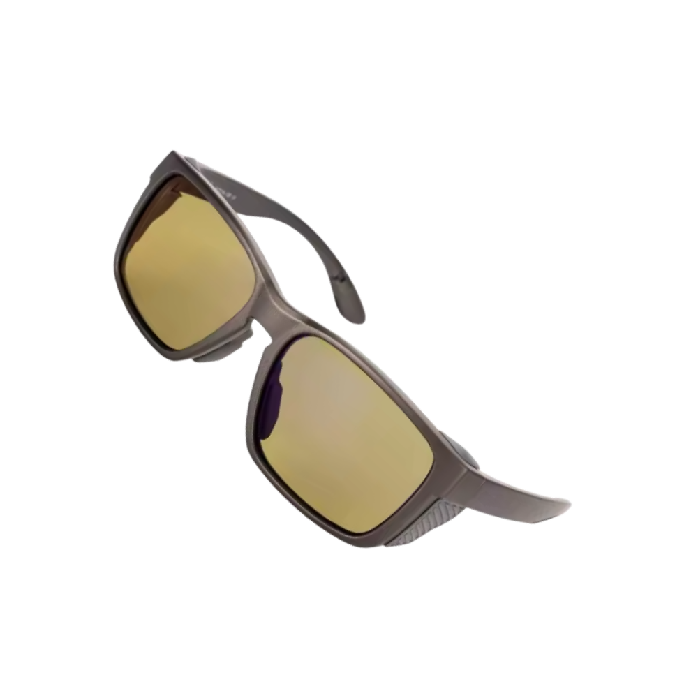 Óculos de sol Fitags com lentes polarizadas para pesca, armação amarelo-verde e proteção contra reflexos na água