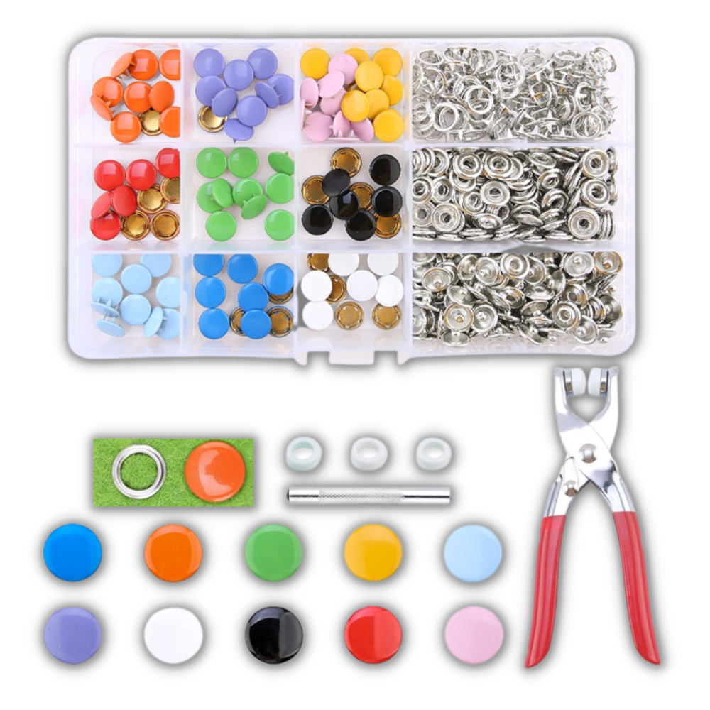 Conjunto de botões de pressão e pinça para artesanato criativo, marca Sharplace, ferramentas para projetos de artesanato e costura.