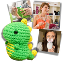 Kit de crochê criativo da Sharplace com animais, perfeito para iniciantes, incluindo materiais e instruções para fazer pinguins.