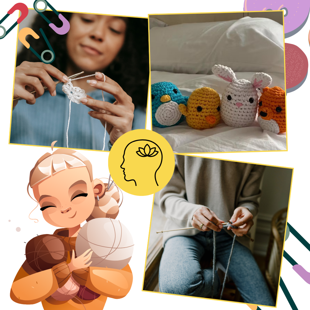 Kit de crochê criativo Sharplace com animais, ideal para iniciantes, incluindo peças de pinguim para projetos de artesanato.