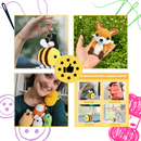 Kit de crochê criativo Sharplace com animais, ideal para iniciantes, incluindo peças de pingüim e materiais de artesanato.