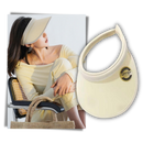 Chapéu esportivo branco com viseira da marca Shenghuasg, chapéu de tecido leve e confortável para atividades físicas.
