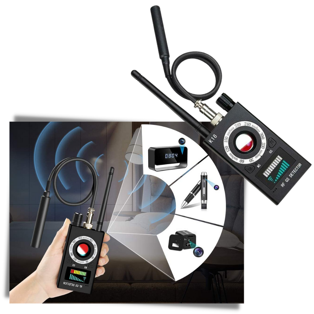 Detectores de radiofrequências Sherry, dispositivo de rastreamento GPS para detectar sinais de rádio em imagens.