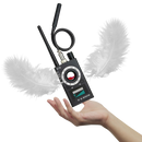 Detectores de radiofrequências Sherry, traceurs GPS com antena e painel de controle em imagem clara.