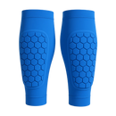Manchon de compressão para canela de futebol da marca Popvcly, azul, tamanho XS a XL, protege e oferece suporte ao tibia.