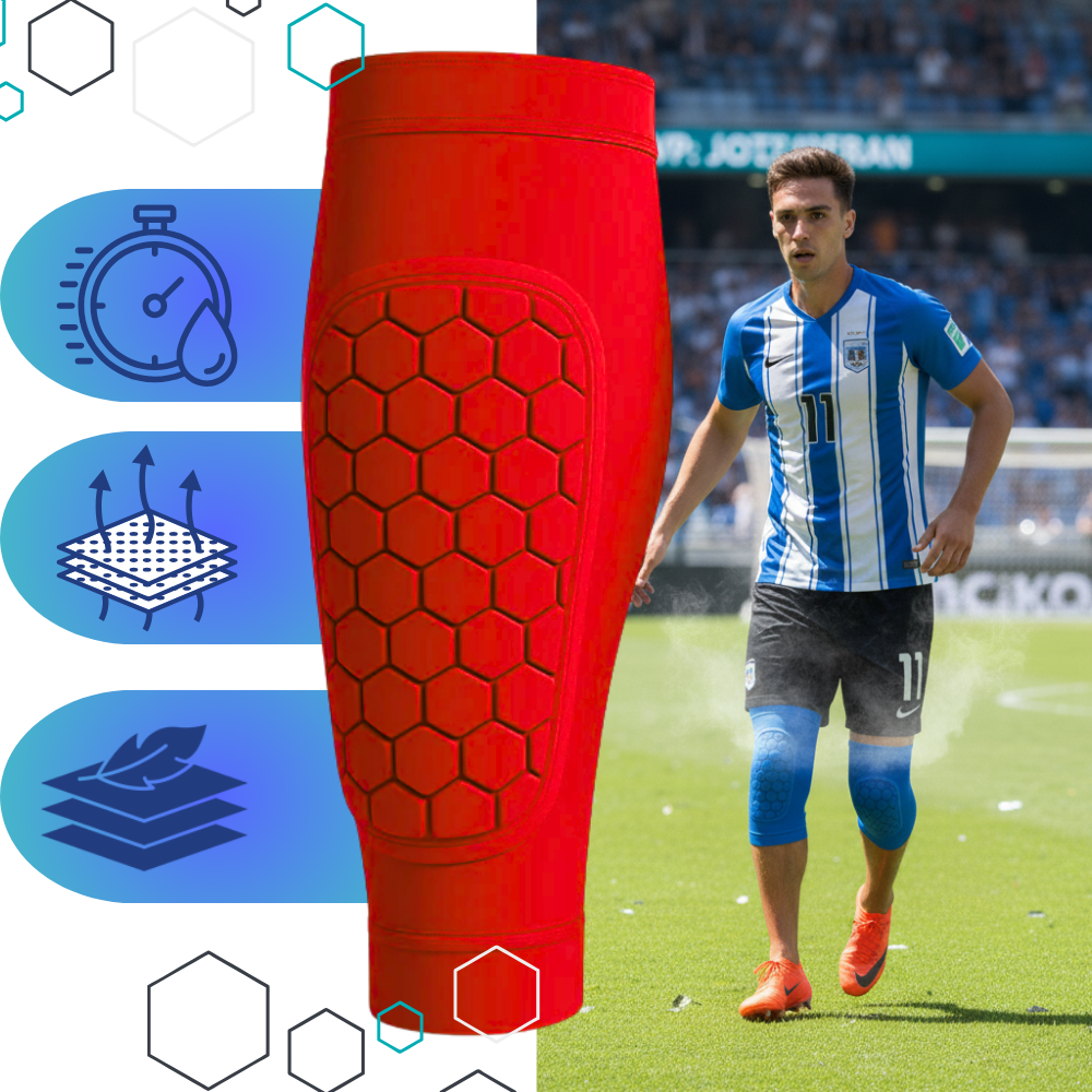 Joelho de compressão para futebol da Popvcly, meia para proteção e suporte ao tibia em atividades esportivas.