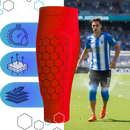 Joelho de compressão para futebol da Popvcly, meia para proteção e suporte ao tibia em atividades esportivas.
