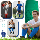 Manguito de compressão para canela de futebol da marca Popvcly, ideal para suporte durante jogos e treinos.