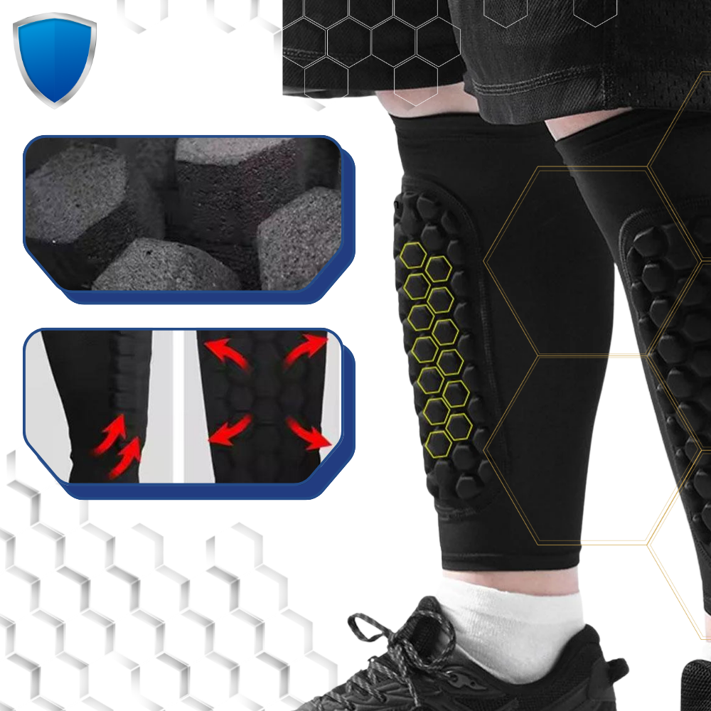 Manchon de compressão para tibia de futebol da marca Popvcly, proteção e suporte para a região da canela.