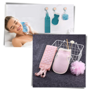 Conjunto de cosméticos Shineking Splish Splash em tons amarelos, produtos de banho com embalagens coloridas e modernas.