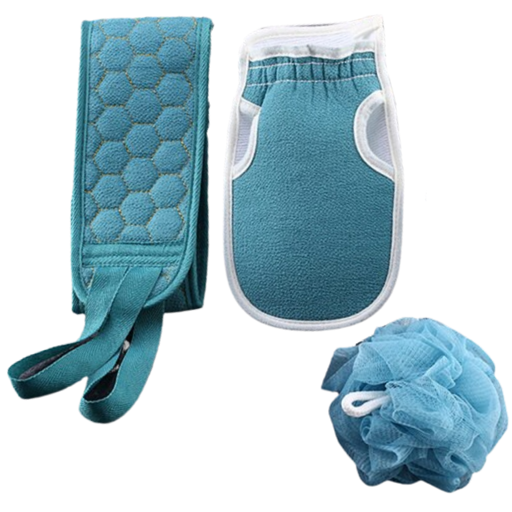 Conjunto de cosméticos Shineking Splish Splash amarelo com frascos e produtos de banho, ideal para cuidados pessoais.