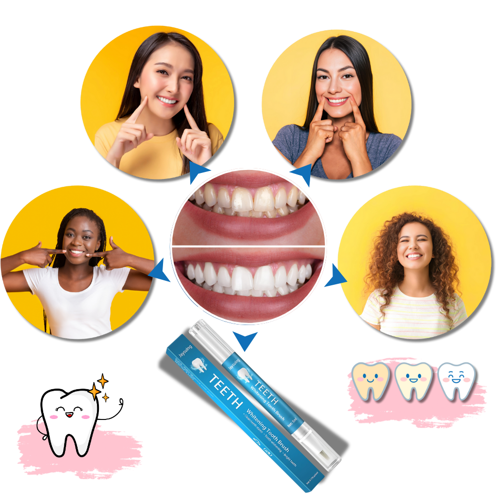 Produto de cuidados bucais Shiusina, fórmula suave para clareamento dental, com embalagem e tubo de creme dental visíveis.