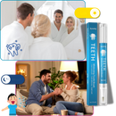Solução de cuidados bucais Shiusina com fórmula suave de branqueamento dental, mostrada em frasco com embalagem branca e azul.