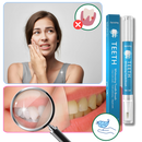 Solução de cuidados bucais Shiusina com fórmula suave de branqueamento dental, embalagem com tubo branco e detalhes azuis