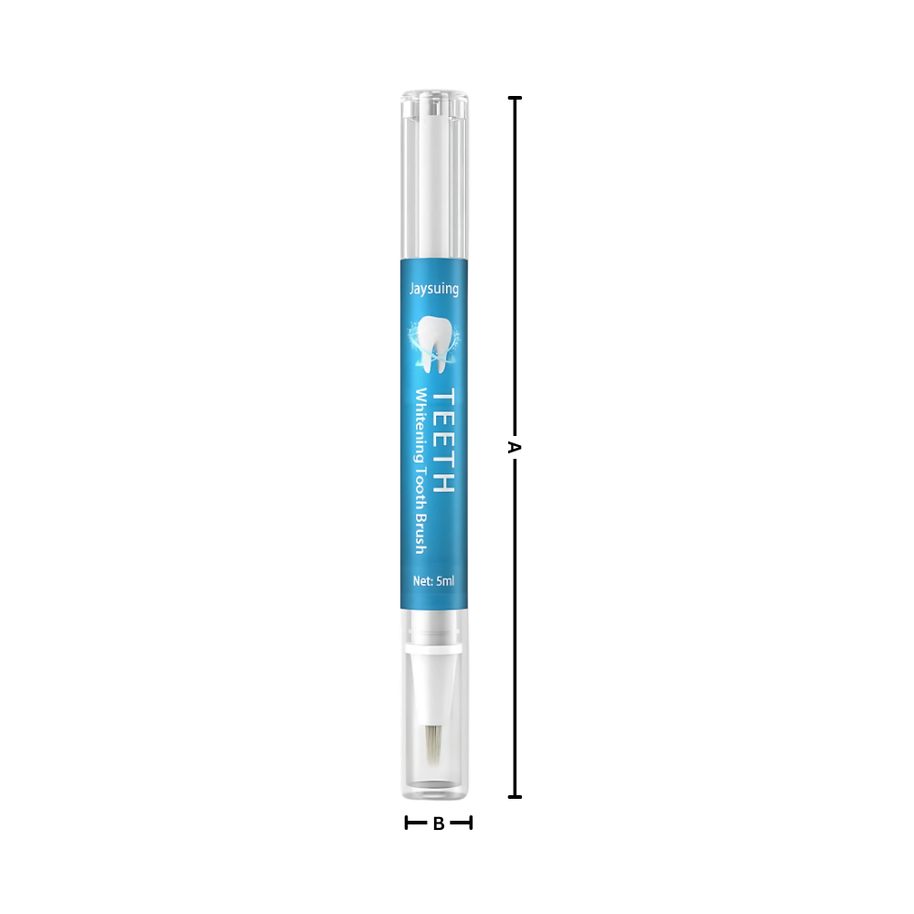Solução de cuidados bucais Shiusina com fórmula suave para clarear dentes, embalagem branca e moderna.