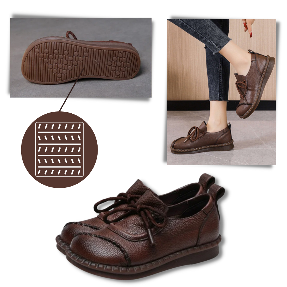 Mocassins plataforma absorventes de impacto da marca Jisuan, com sola antiderrapante e acabamento elegante.