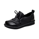 Mocassins plataforma com absorção de impacto da marca Jisuan, sapatos femininos pretos com sola antiderrapante e confortável.