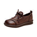 Mocassins plataforma Jisuan com sola absorvente de choque, calçado confortável de cor marrom para uso casual.