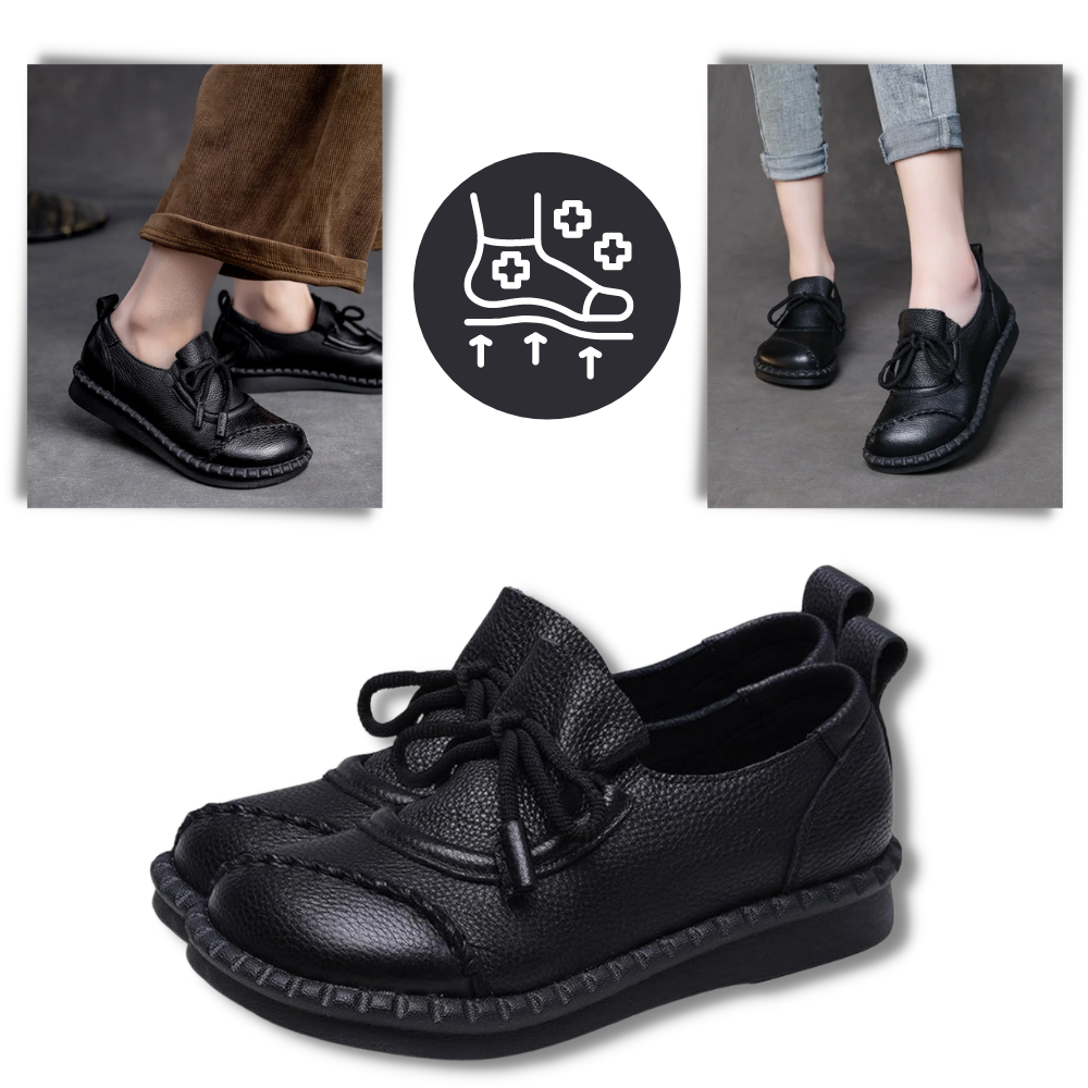 Mocassins plataforma absorventes de impacto da marca Jisuan, calçados confortáveis com suporte e estabilidade.