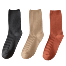 Conjunto de 3 pares de meias de algodão com ribana, cores creme, preto e marrom, para mulheres, da marca Sierra Socks.