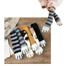 Chaussettes de hiver en pattes de chat Sihua, rayées, en laine chaude, parfaites pour garder les pieds au chaud.