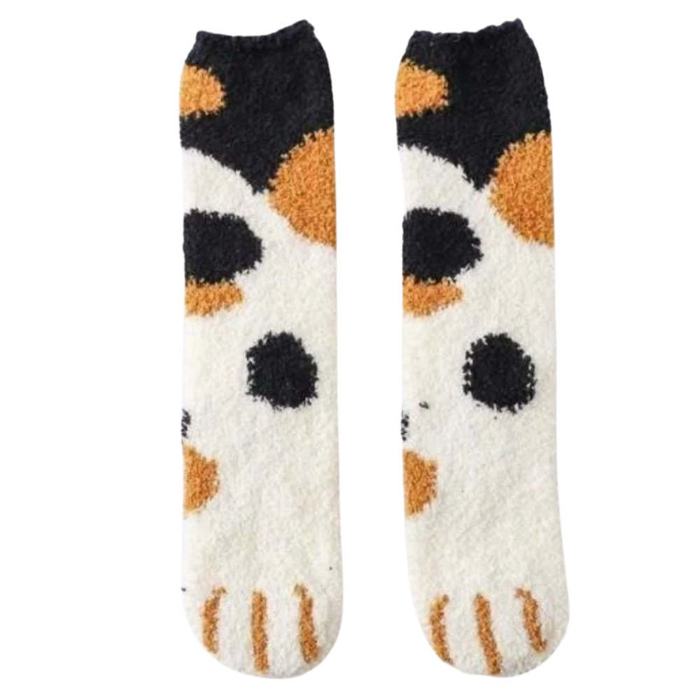 Chaussettes de hiver en pattes de chat Sihua avec rayures, chaussettes confortables pour garder les pieds chauds.