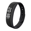 Pulseira relógio silenciosa da Arlohe, despertador discreto e confortável para usar no pulso, na cor preta.