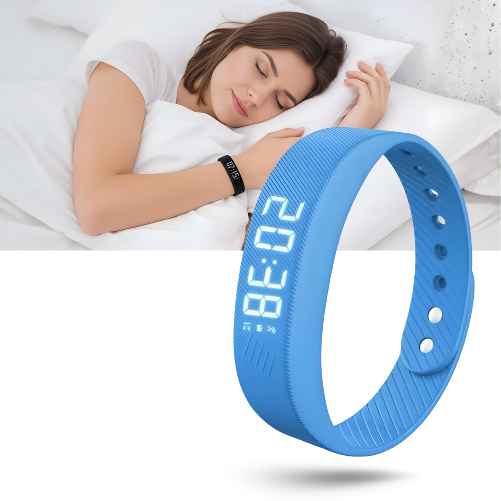 Alarme de pulseira silencioso da Arlohe, relógio de pulso com função de despertar silenciosa e design elegante.