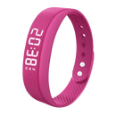 Relógio despertador de pulseira silencioso Arlohe com pulseira rosa, visível na imagem.