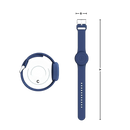 Pulseira de silicone Universal para AirTag, com espaço para o dispositivo, design resistente e confortável, vista de perfil.