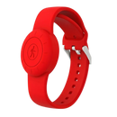 Pulseira de silicone Universal para AirTag, cor vermelha, com espaço para inserir o dispositivo, ideal para acompanhamento e segurança.