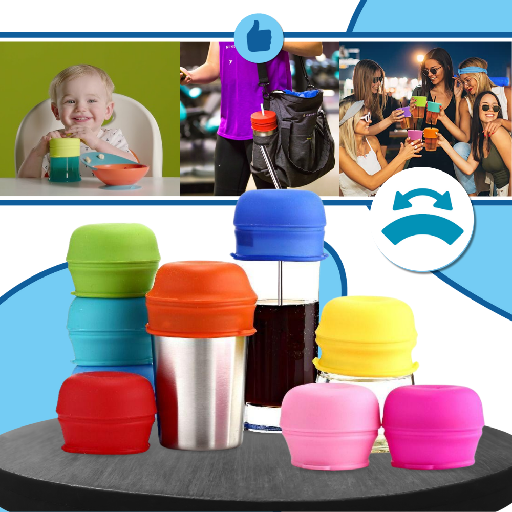 Tampa de silicone anti-derramamento da Homyl, acessório de bar seguro para crianças, resistente e fácil de usar.