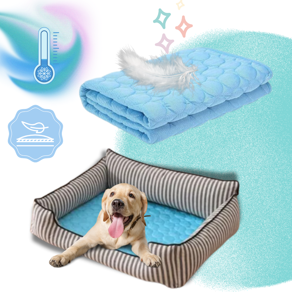 Tapete refrescante em seda para animais de estimação, acessório para cães da marca Follure, superfície suave e confortável.