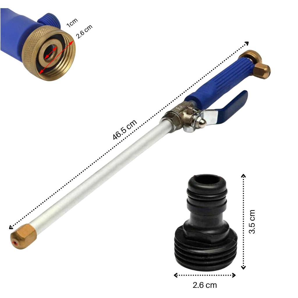 Lance de lavagem de alta pressão Simoniz para uso em sistemas de arrosagem e irrigação, com bico ajustável para limpeza eficiente.