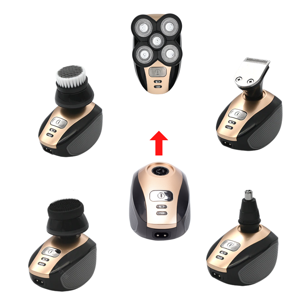 Rasoir elétrico portátil Skull-Shaver para rasagem e cuidados pessoais, com lâmina móvel e design compacto.