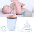 Tétines e sacos para biberons Skywin com válvula anti-cólica, biberon auto-alimentado em cor verde, para alimentação infantil