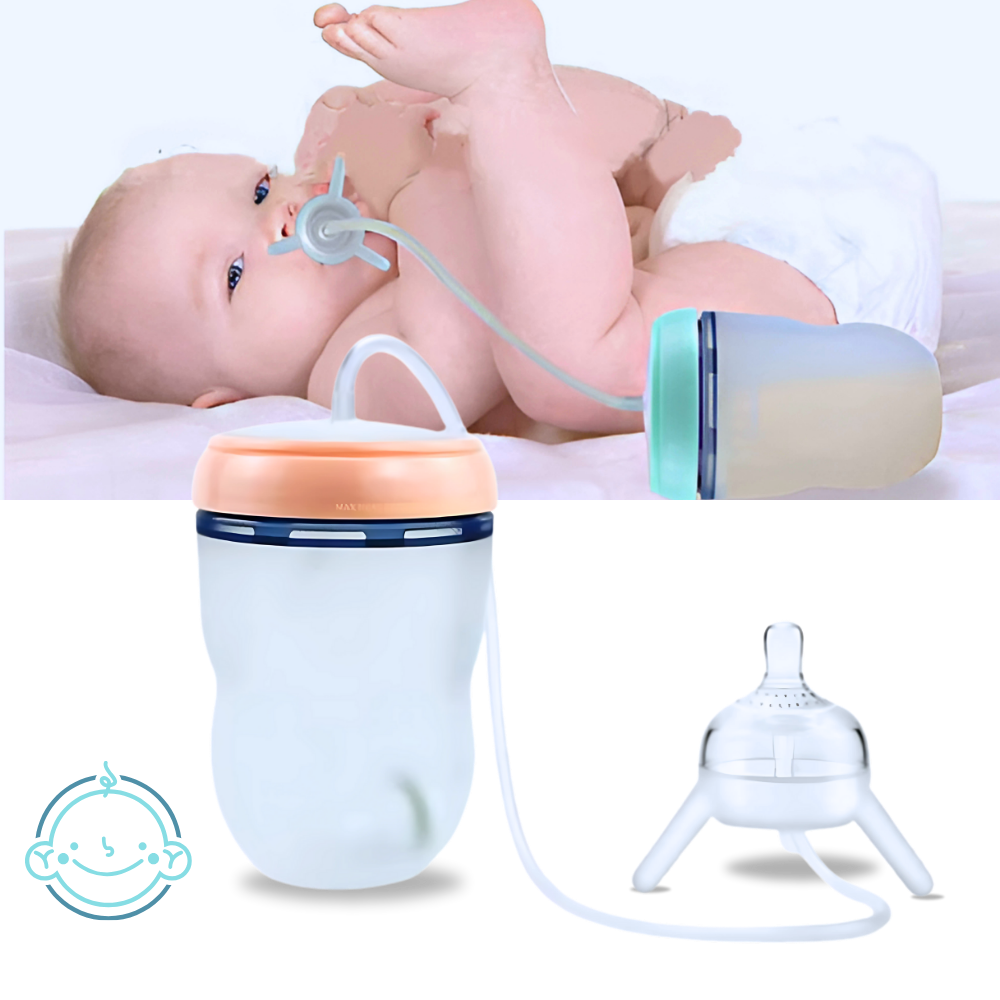 Tétines e sacos para biberons Skywin com válvula anti-cólica, biberon auto-alimentado em cor verde, para alimentação infantil