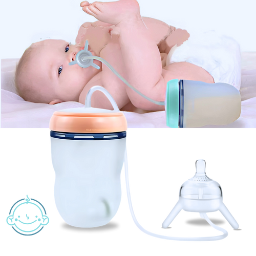 Tétines e sacos para biberons Skywin com válvula anti-cólica, biberon auto-alimentado em cor verde, para alimentação infantil