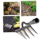 Scarificateur de jardin rápido da Slhenay com 4 dentes, ferramenta de jardinagem para arejar o solo e manter o jardim saudável.