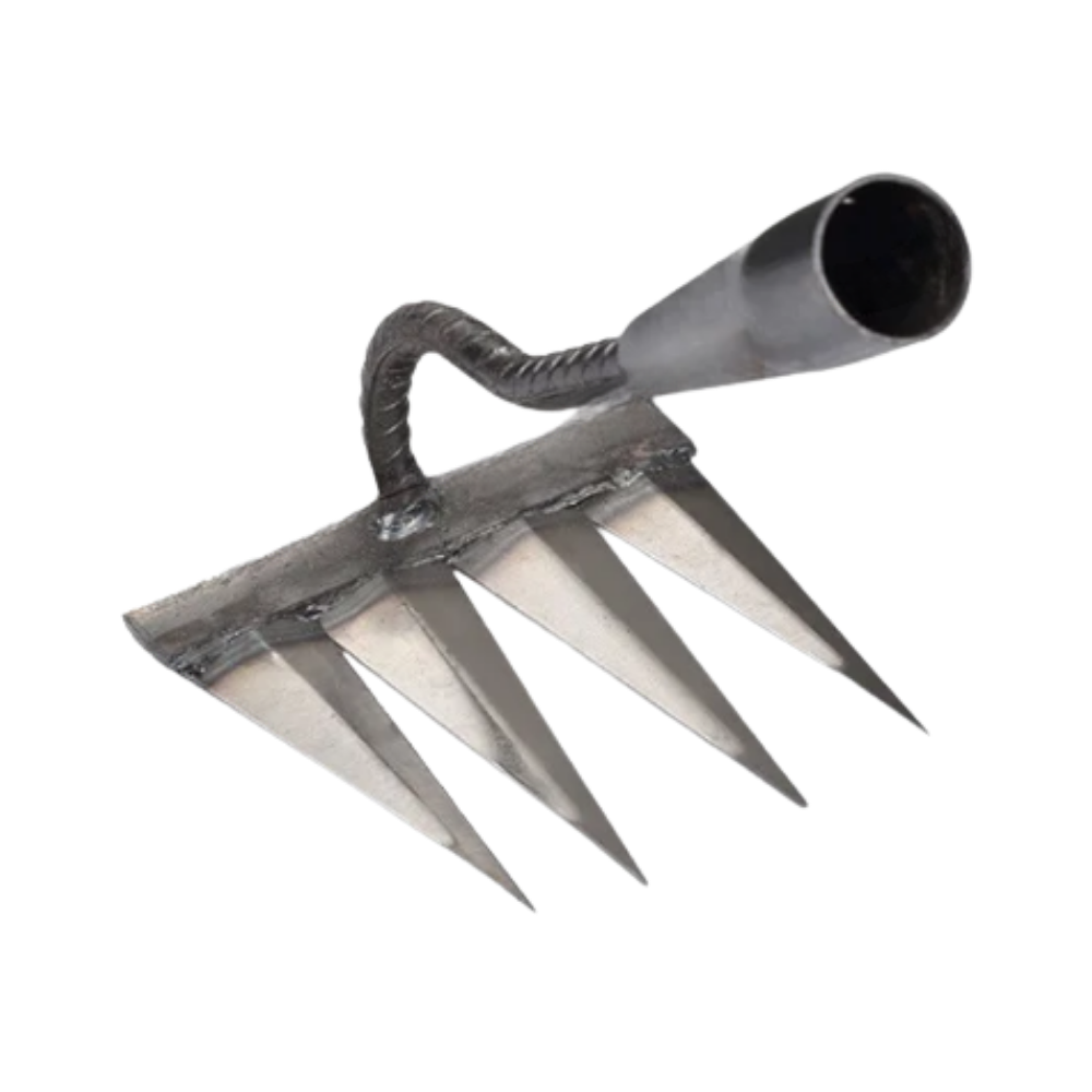 Scarificateur de jardin Slhenay com 4 dentes para arejar e cuidar do solo do jardim rapidamente, ferramenta de jardinagem eficiente