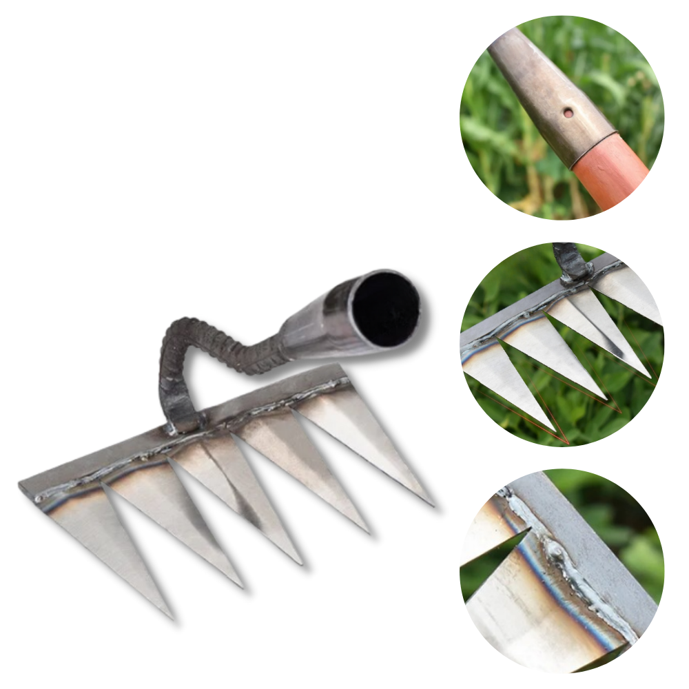 Scarificateur de jardin rápido da Slhenay com 4 dentes, ferramenta de jardinagem para arejar o solo e facilitar o cultivo.