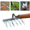 Scarificateur de jardin rápido da marca Slhenay com quatro dentes, usado para arejar e melhorar o solo do jardim.
