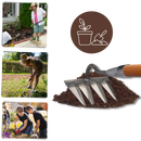 Scarificateur de jardin Slhenay com 4 dentes para arejar o solo rapidamente, ferramenta de jardinagem eficiente.