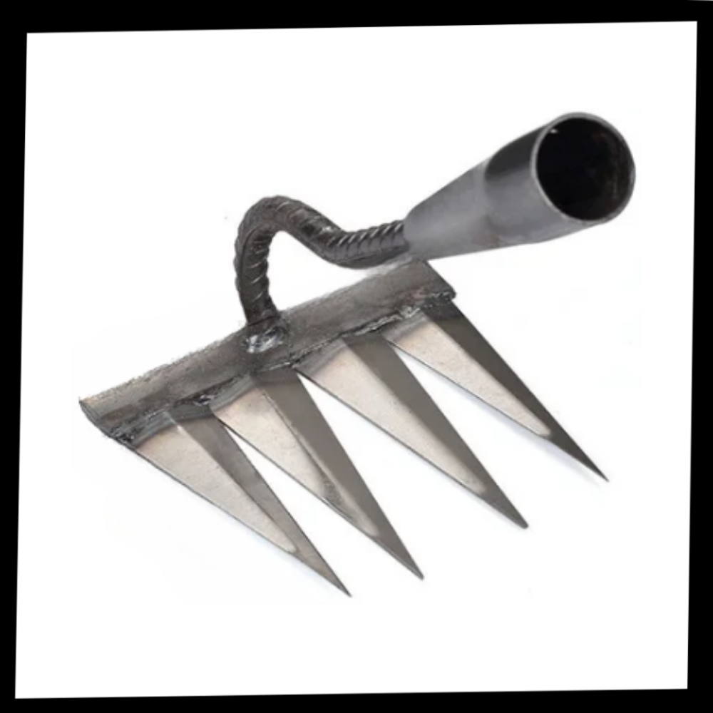 Scarificateur de jardim rápido da Slhenay com 4 dentes, ferramenta de jardinagem para arejar o solo.