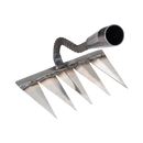 Scarificateur de jardin rápido Slhenay com lâminas de 4 dentes para arejar o solo em tarefas de jardinagem.
