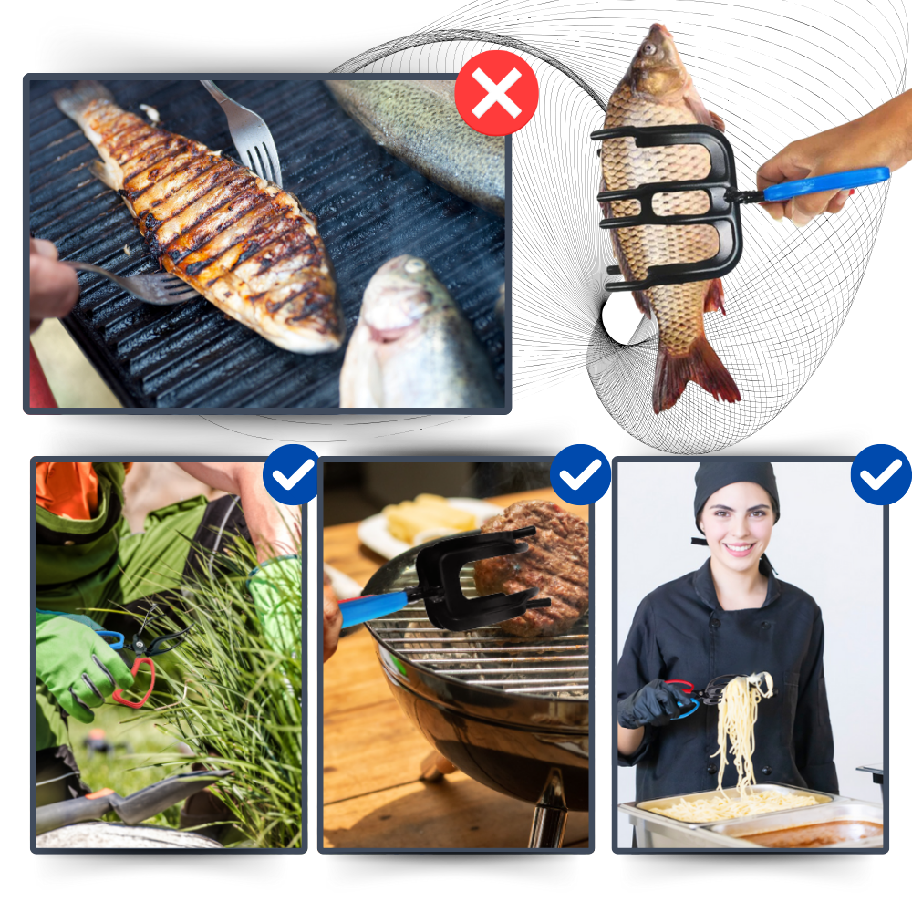 Pinça de pesca Unique-Bargains com design anti-deslizante para segurar peixes de forma segura e prática.