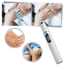 Caneta laser azul para eliminação de manchas, produto cosmético Smallbee, mostrando o dispositivo portátil.